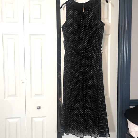 Lined JBS Black Dress with Small White Dots - Picture 1 of 6